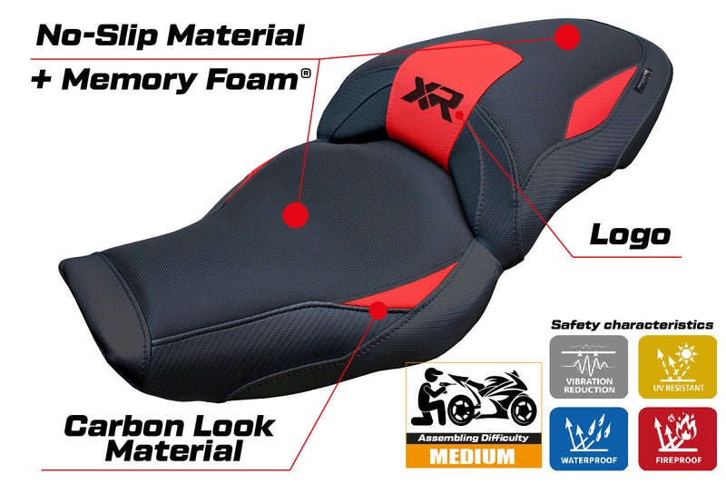 BMW S1000XR 2024 Seat Cover Tappezzeria Italia Comfort in Red and Black