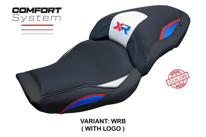 BMW S1000XR 2024 Seat Cover Tappezzeria Italia Comfort in White Red Blue and Black