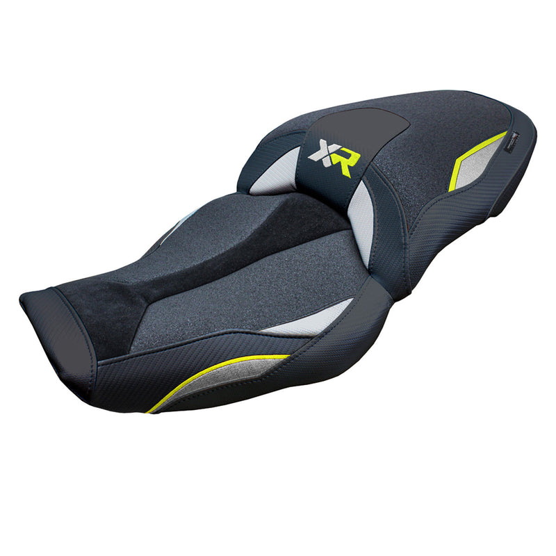 BMW S1000XR 2024 Seat Cover Tappezzeria Italia Ultragrip in Silver Yellow and Black