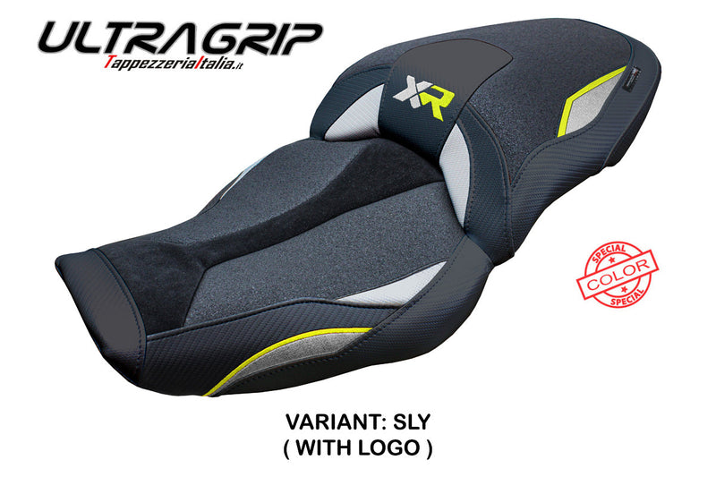 BMW S1000XR 2024 Seat Cover Tappezzeria Italia Ultragrip in Silver Yellow and Black