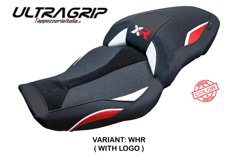 BMW S1000XR 2024 Seat Cover Tappezzeria Italia Ultragrip in White Red and Black