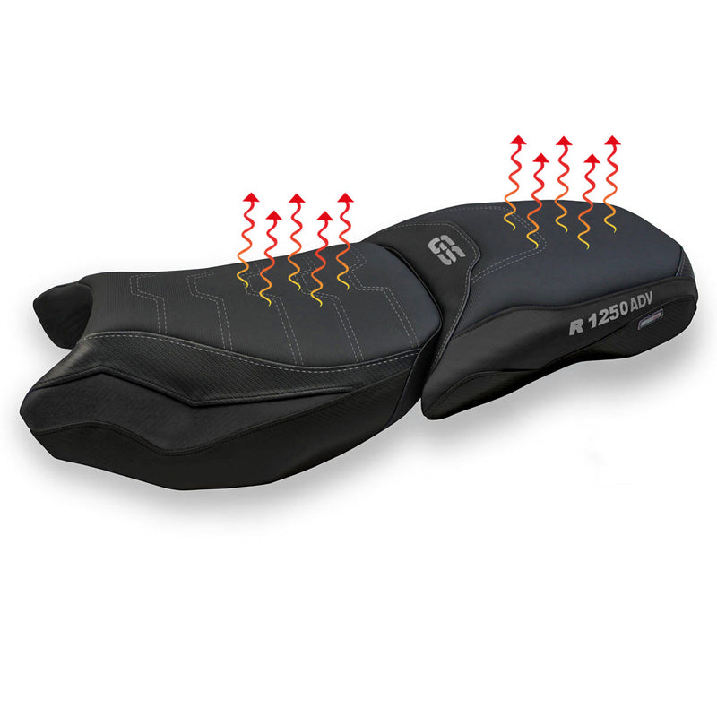 BMW R1250GS ADV 2019-2024 Comfort Heated Seat Cover Tappezzeria Italia in Black