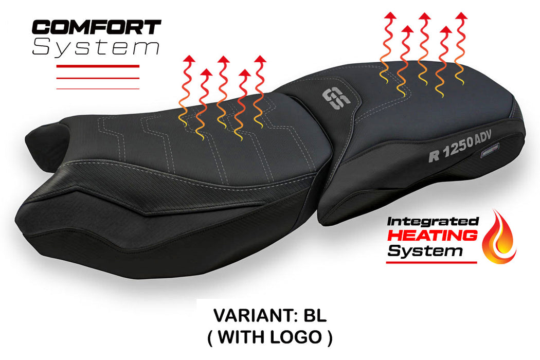 BMW R1250GS ADV 2019-2024 Comfort Heated Seat Cover Tappezzeria Italia in Black