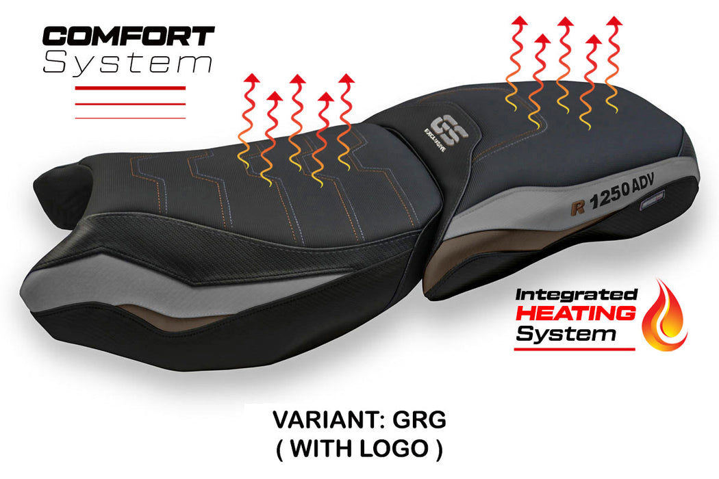 BMW R1250GS ADV 2019-2024 Comfort Heated Seat Cover Tappezzeria Italia in Grey Gold