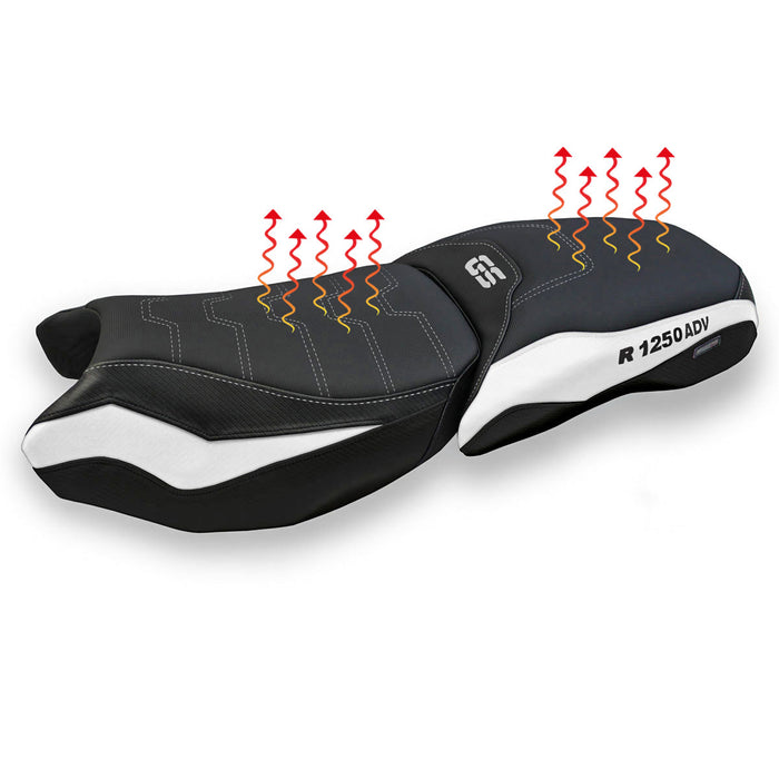 BMW R1250GS ADV 2019-2024 Comfort Heated Seat Cover Tappezzeria Italia in White