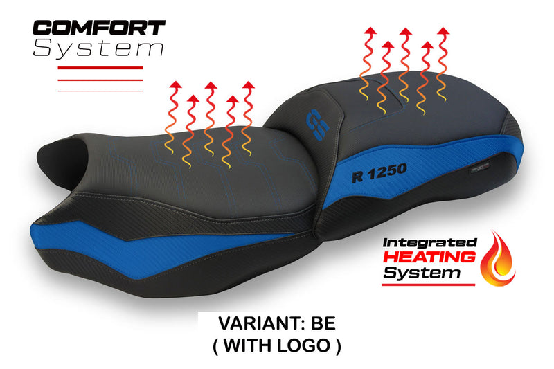 BMW R1250GS 2019-2023 Comfort Heated Seat Cover Tappezzeria Italia in Blue and Black