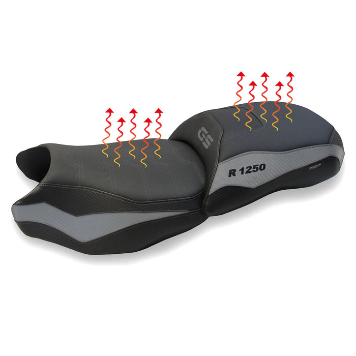 BMW R1250GS 2019-2023 Comfort Heated Seat Cover Tappezzeria Italia in Grey Black