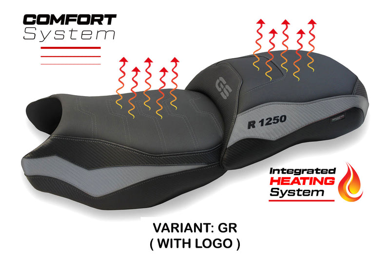 BMW R1250GS 2019-2023 Comfort Heated Seat Cover Tappezzeria Italia in Grey Black