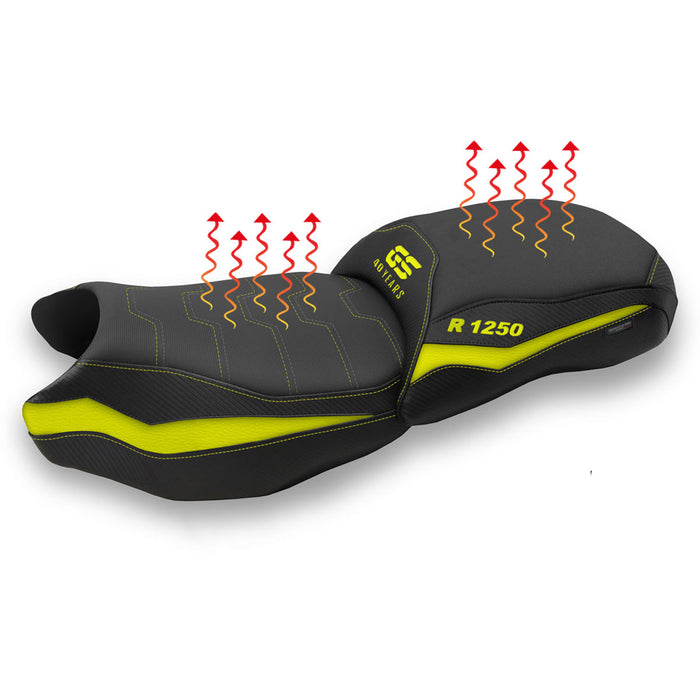 BMW R1250GS 2019-2023 Comfort Heated Seat Cover Tappezzeria Italia in Yellow Black