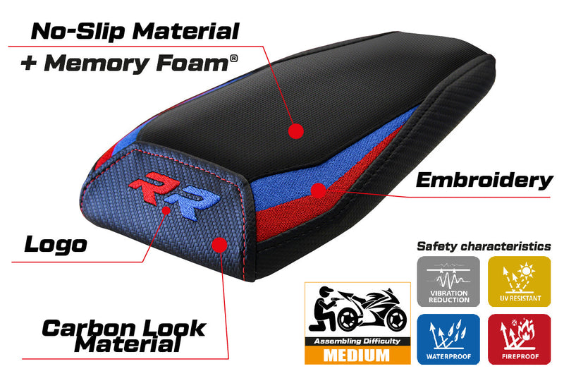 BMW M1000RR 2022-2024 Rear Seat Cover Tappezzeria Italia Comfort in Red, Blue and Black