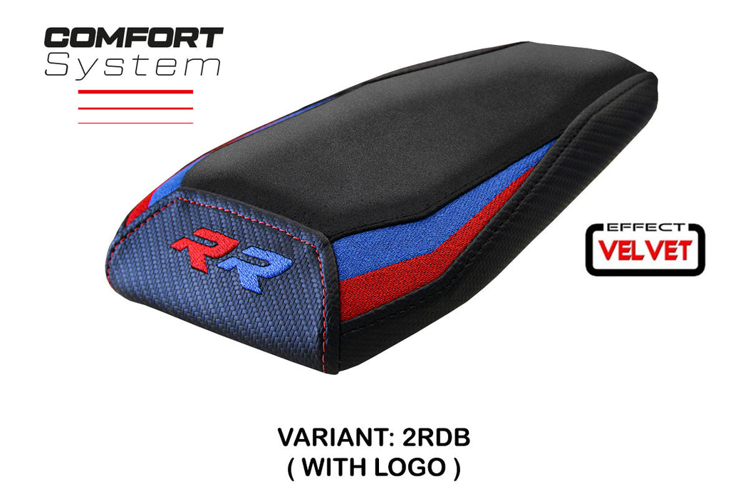BMW M1000RR 2022-2024 Rear Seat Cover Tappezzeria Italia Comfort in Red, Blue and Black Velvet