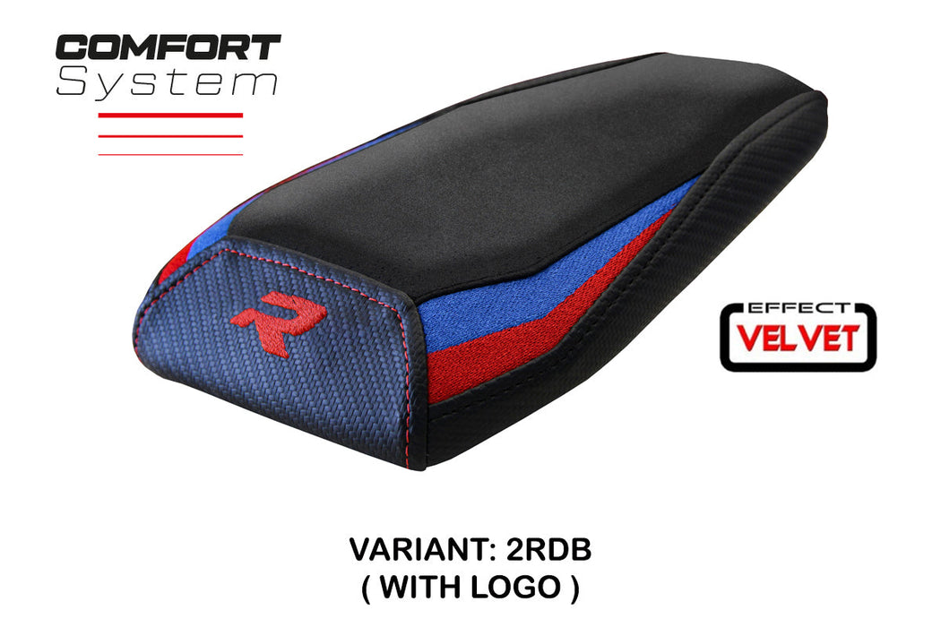 BMW M1000R 2022-2024 Rear Seat Cover Tappezzeria Italia Comfort in Red, Blue and Black Velvet