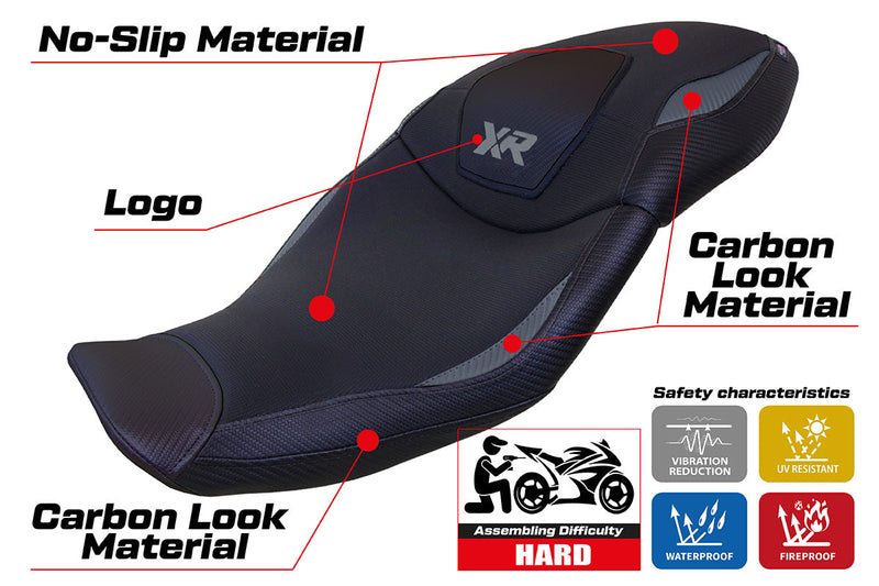 BMW S1000XR 2020-2023 Seat Cover Tappezzeria Italia in Grey and Black