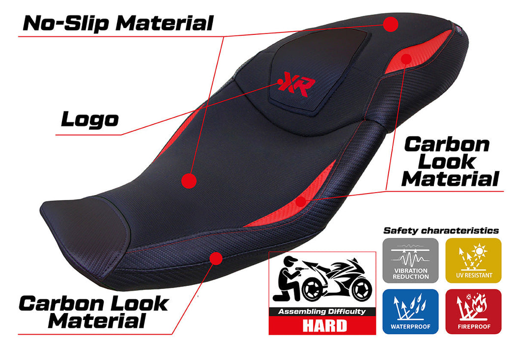 BMW S1000XR 2020-2023 Seat Cover Tappezzeria Italia in Red and Black