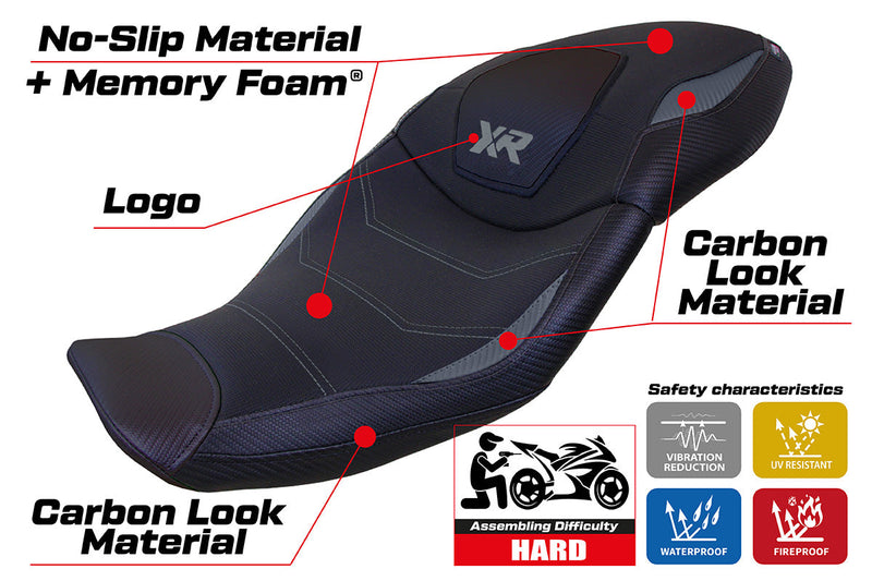BMW S1000XR 2020-2023 Seat Cover Tappezzeria Italia Comfort in Grey and Black