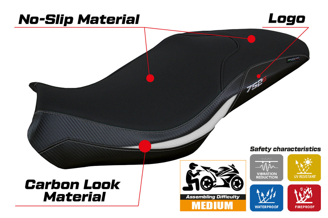 Benelli 752S 2019-2024 Seat Cover Tappezzeria Italia in White and Black