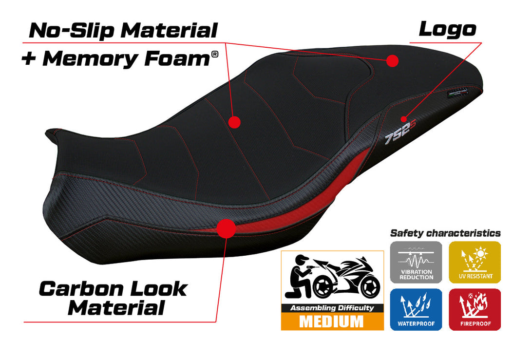 Benelli 752S 2019-2024 Seat Cover Tappezzeria Italia Comfort in Red and Black