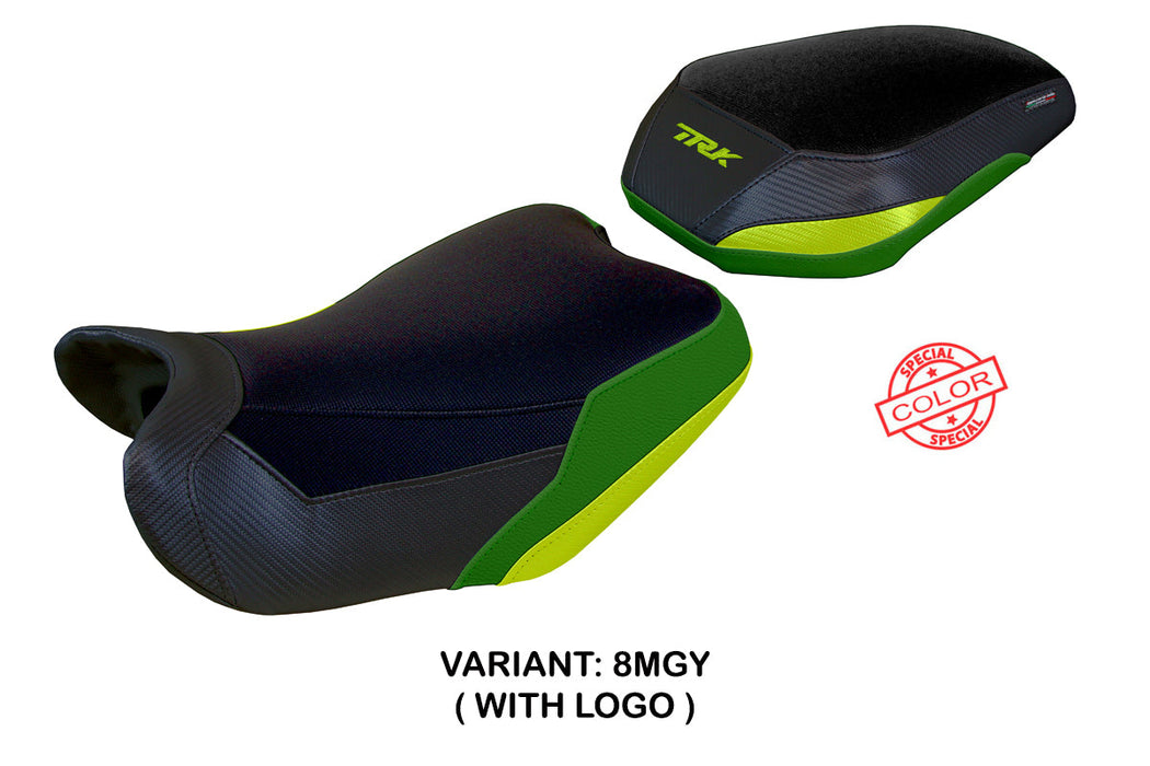 Benelli TRK 702 2023 2024 Seat Cover Tappezzeria Italia in Yellow Army Greenand Black