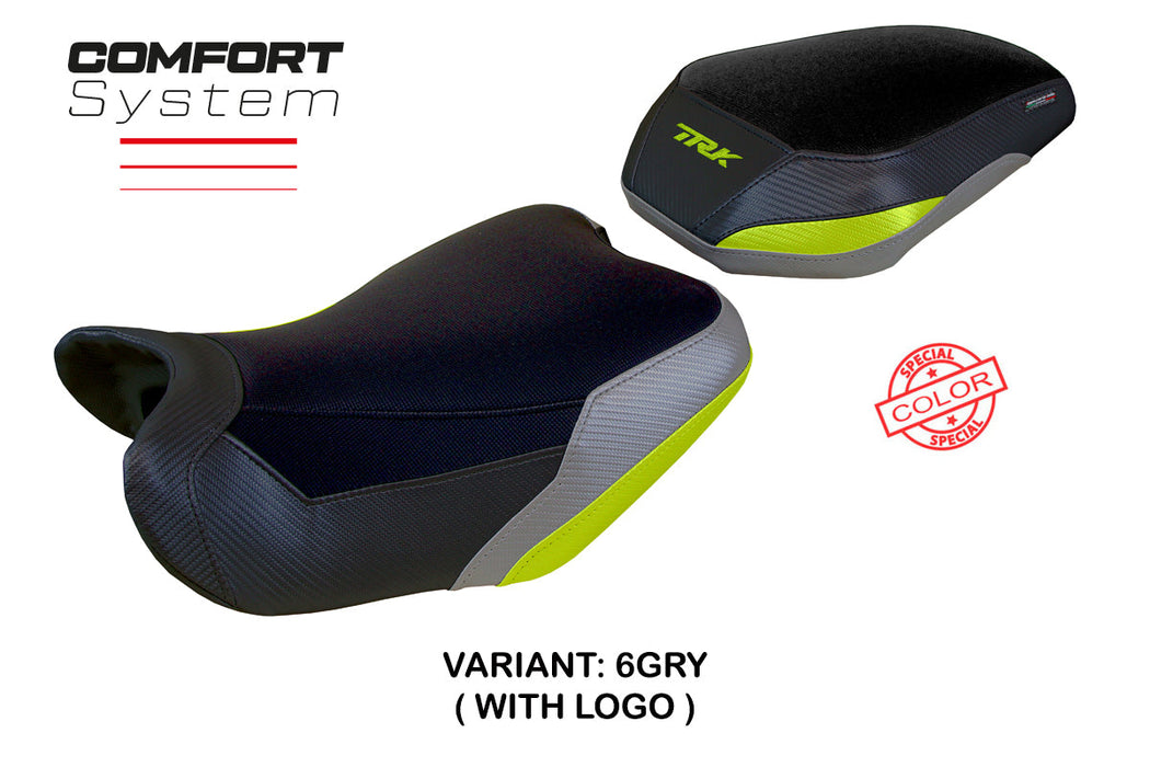 Benelli TRK 702 2023 2024 Seat Cover Tappezzeria Italia Comfort in Grey Yellow and Black