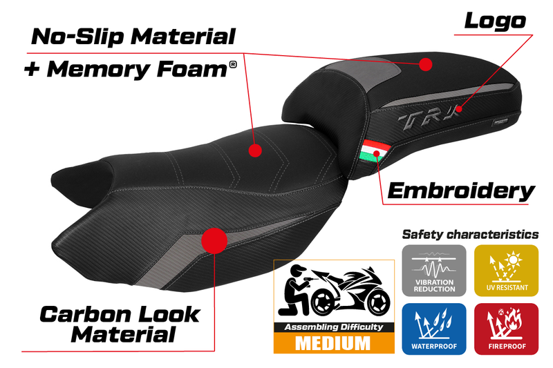 Benelli TRK 502 2017-2024 Seat Cover Tappezzeria Italia Comfort in Grey