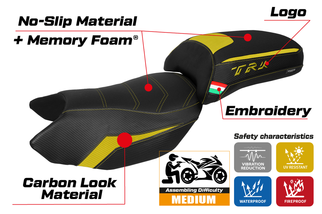 Benelli TRK 502 2017-2024 Seat Cover Tappezzeria Italia Comfort in Yellow
