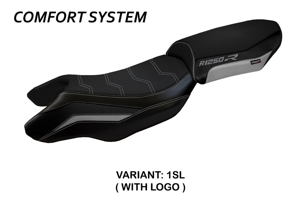 BMW R1250R 2019-2024 Seat Cover Tappezzeria Italia Comfort in Silver and Black