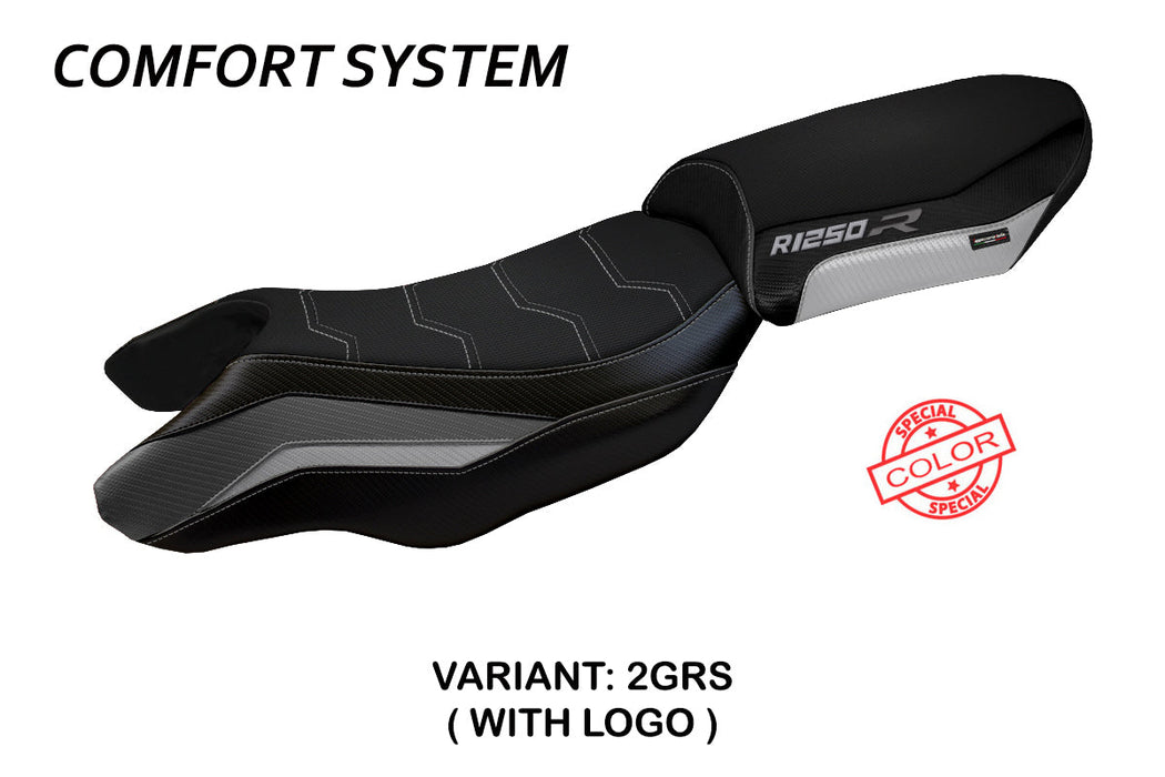 BMW R1250R 2019-2024 Seat Cover Tappezzeria Italia Comfort in Grey, Silver and Black