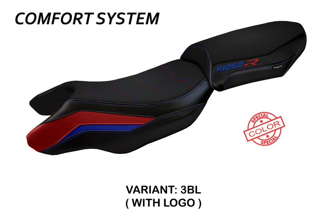 BMW R1250R 2019-2024 Seat Cover Tappezzeria Italia Comfort in Blue, Red and Black