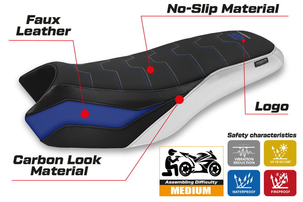 BMW R1200GS R1250GS Rallye 2017-2024 Seat Cover Tappezzeria Italia in Blue Trophy