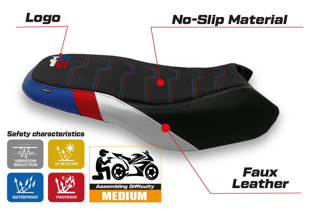 BMW R1200GS R1250GS Rallye 2017-2024 Seat Cover Tappezzeria Italia in HP SE