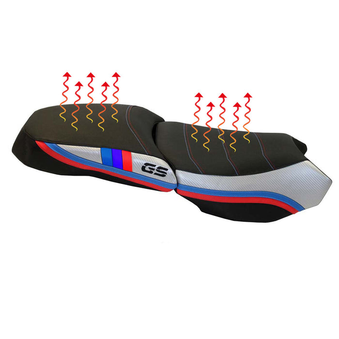 BMW R1200GS Adventure 2013-2018 Comfort Heated Seat Cover Tappezzeria Italia in Silver