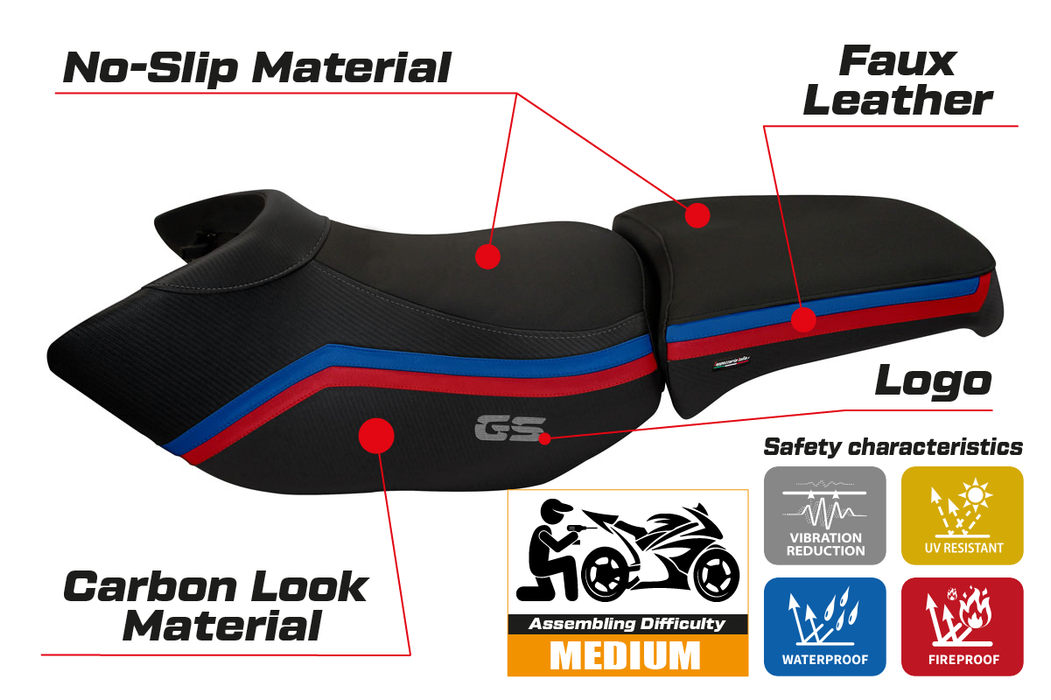 BMW R1200GS Adventure 2006-2012 Seat Cover Tappezzeria Italia in Black SE