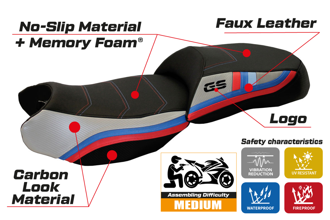 BMW R1200GS 2013-2018 Seat Cover Tappezzeria Italia Comfort in Silver