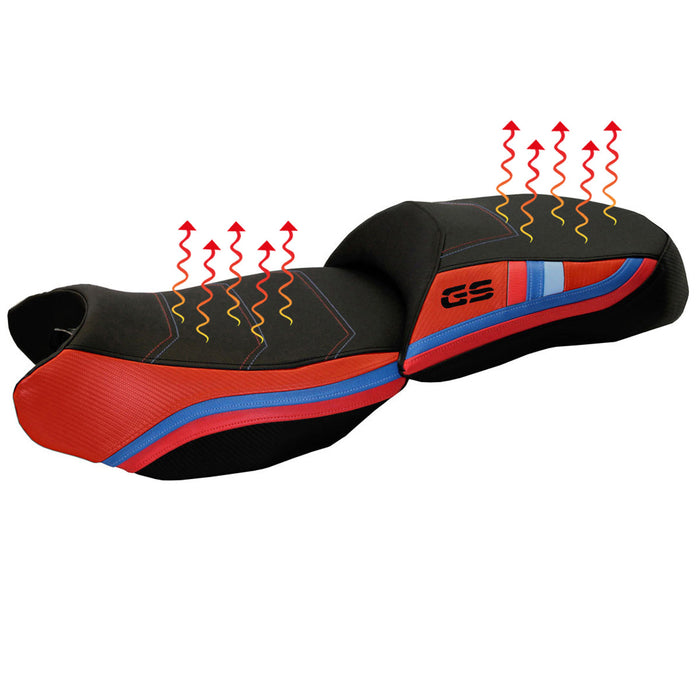 BMW R1200GS 2013-2018 Seat Cover Tappezzeria Italia Comfort Heated in Red and Black