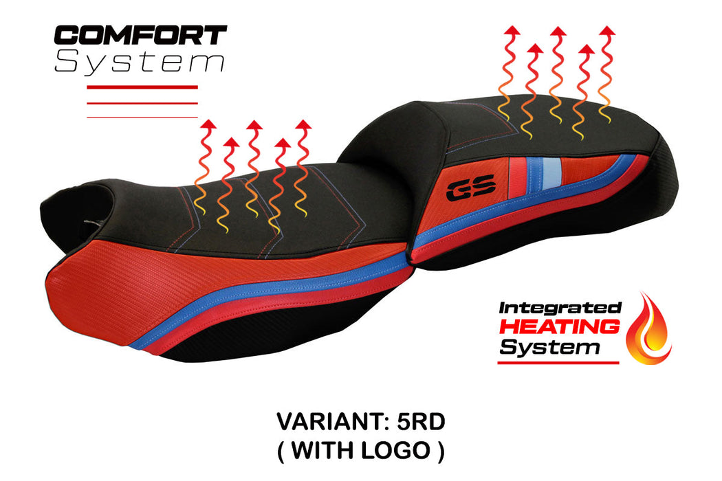 BMW R1200GS 2013-2018 Seat Cover Tappezzeria Italia Comfort Heated in Red and Black