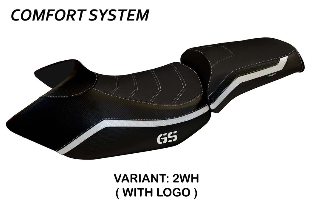 BMW R1200GS 2005-2012 Seat Cover Tappezzeria Italia Comfort in White and Black