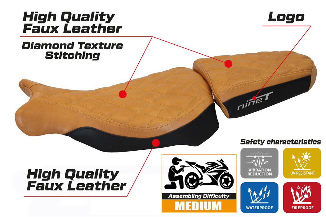 BMW R1200 Nine T 2014-2024 Seat Cover Tappezzeria Italia Camel FR