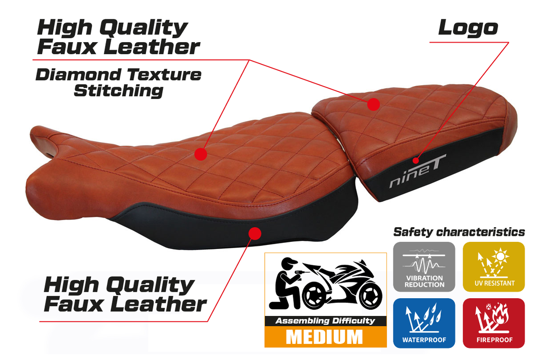 BMW R1200 Nine T 2014-2024 Seat Cover Tappezzeria Italia in Brick