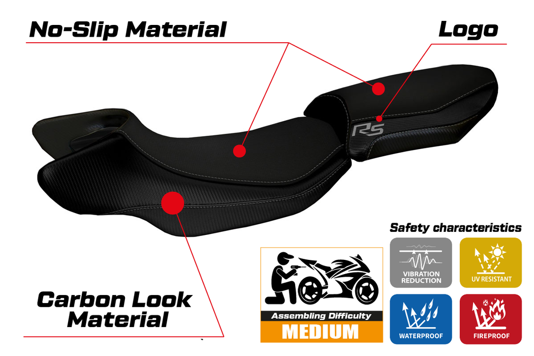 BMW R1200RS 2015-2019 Seat Cover Tappezzeria Italia in Black