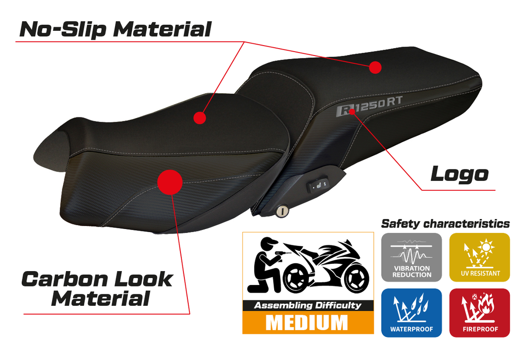 BMW R1250RT 2019-2024 Seat Cover Tappezzeria Italia in Black