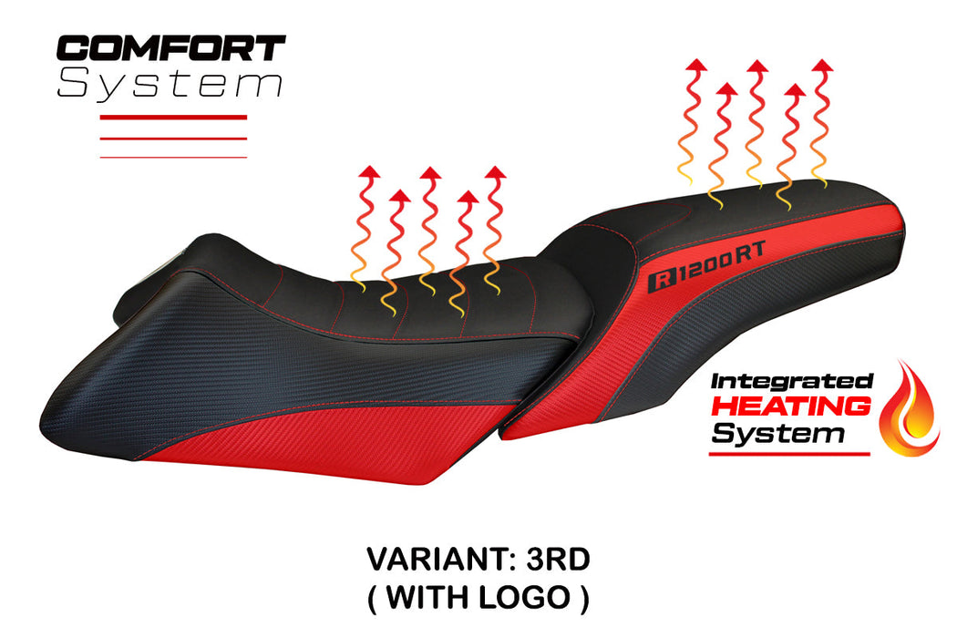 BMW R1200RT 2006-2013 Comfort Heated Seat Cover Tappezzeria Italia in Red and Black