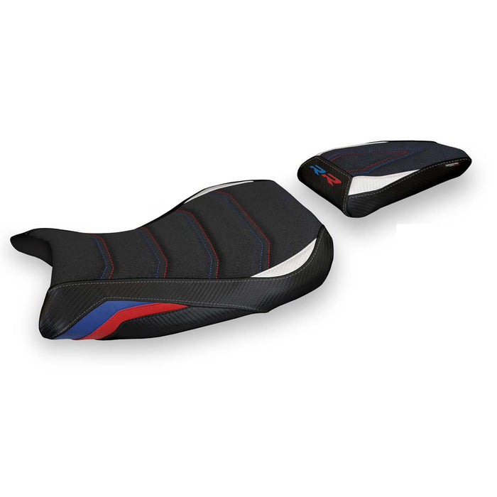 BMW S1000RR 2019-2024 Seat Cover Tappezzeria Italia Ultragrip in Red and Blue