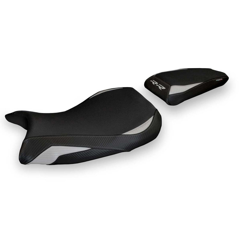 BMW S1000RR 2019-2024 Seat Cover Tappezzeria Italia in Silver and Black