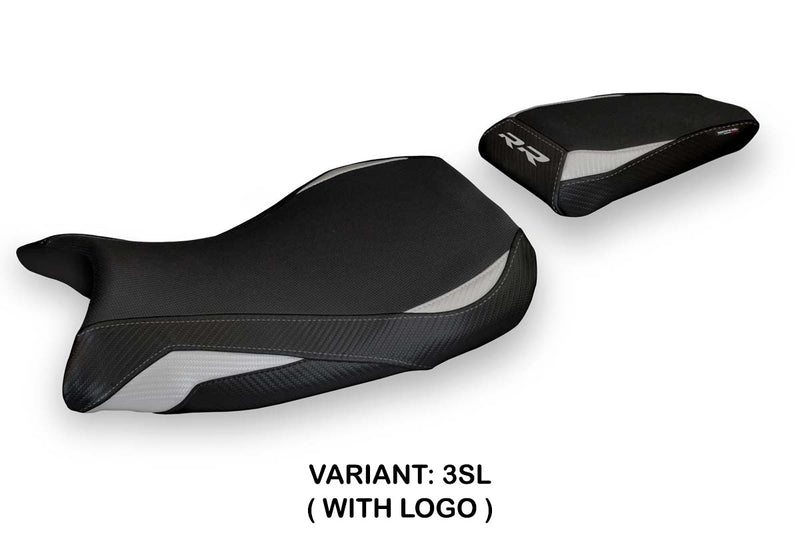 BMW S1000RR 2019-2024 Seat Cover Tappezzeria Italia in Silver and Black