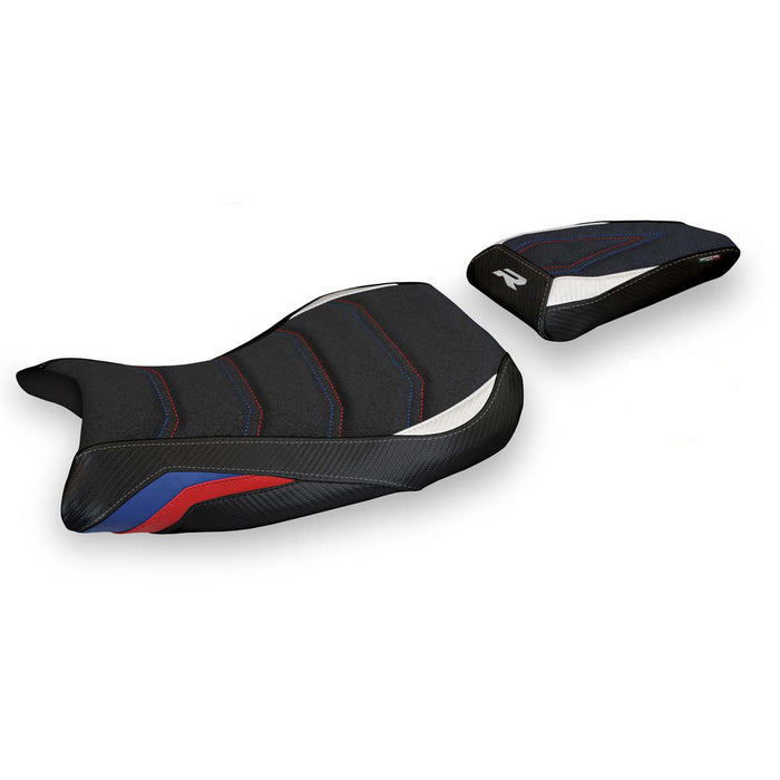 BMW S1000R 2021-2024 Seat Cover Tappezzeria Italia Ultragrip in HP Blue, Red and White