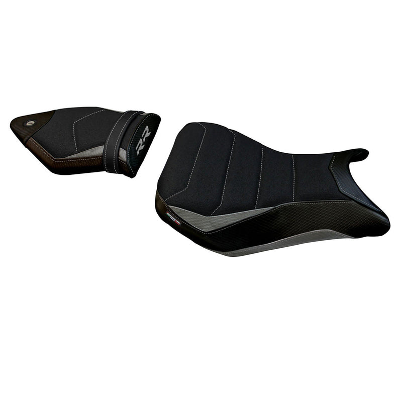 BMW S1000RR 2015-2018 Seat Cover Tappezzeria Italia Ultragrip in Silver and Black