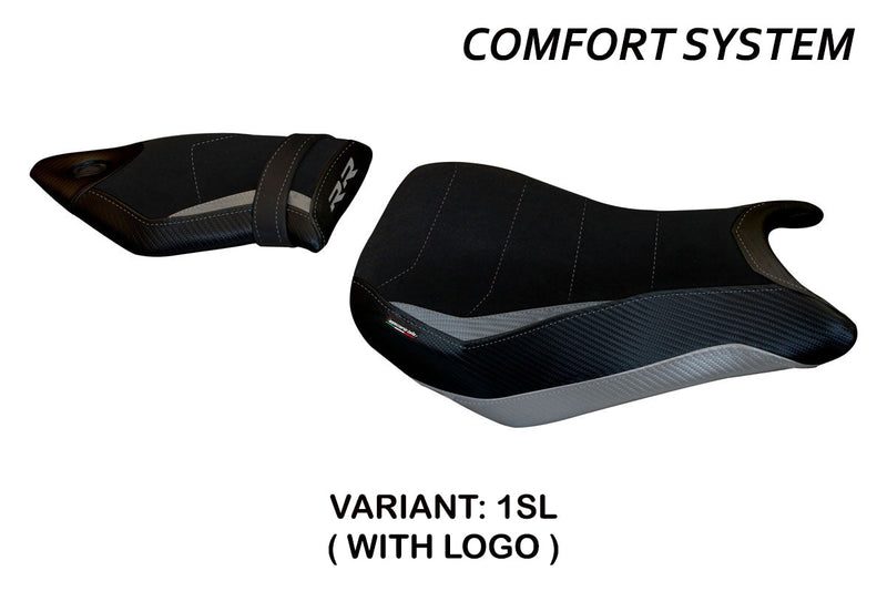 BMW S1000RR 2015-2018 Seat Cover Tappezzeria Italia Comfort in Silver and Black