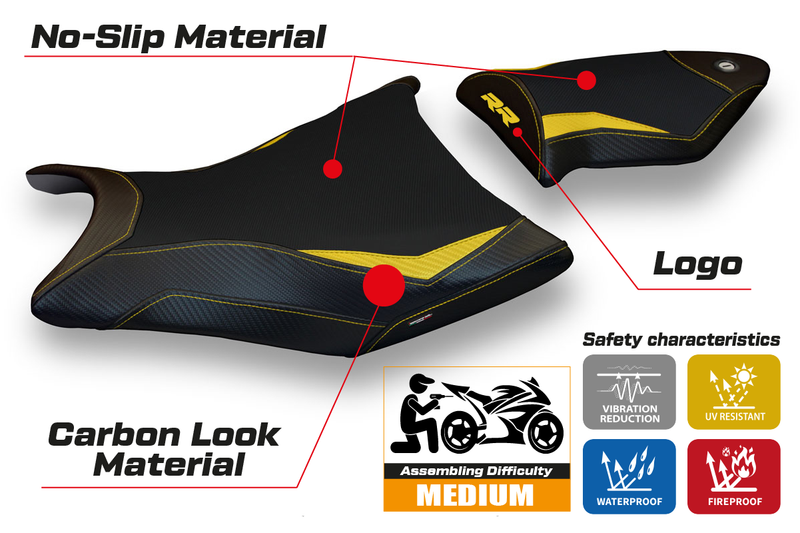 BMW S1000RR 2009-2011 Seat Cover Tappezzeria Italia in Yellow and Black