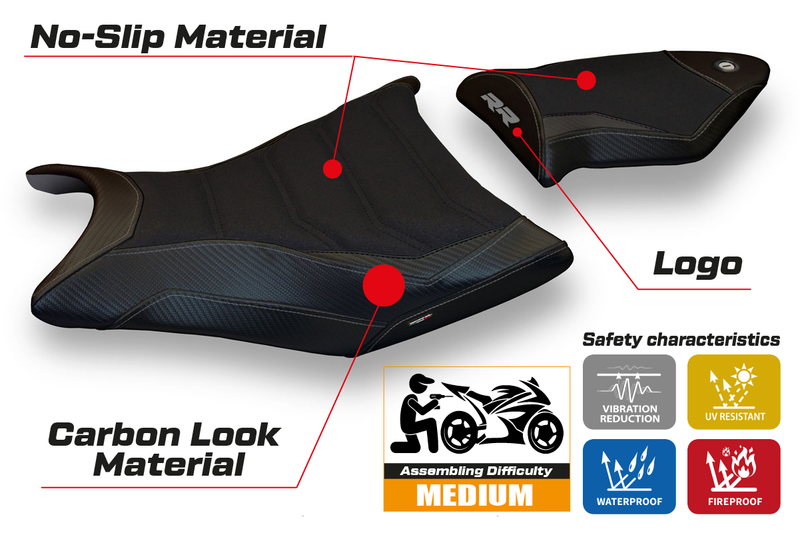 BMW S1000RR 2009-2011 Seat Cover Tappezzeria Italia Ultragrip in Black
