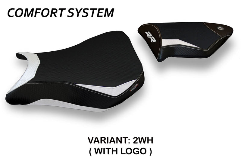 BMW S1000RR 2012-2014 Seat Cover Tappezzeria Italia Comfort in White and Black